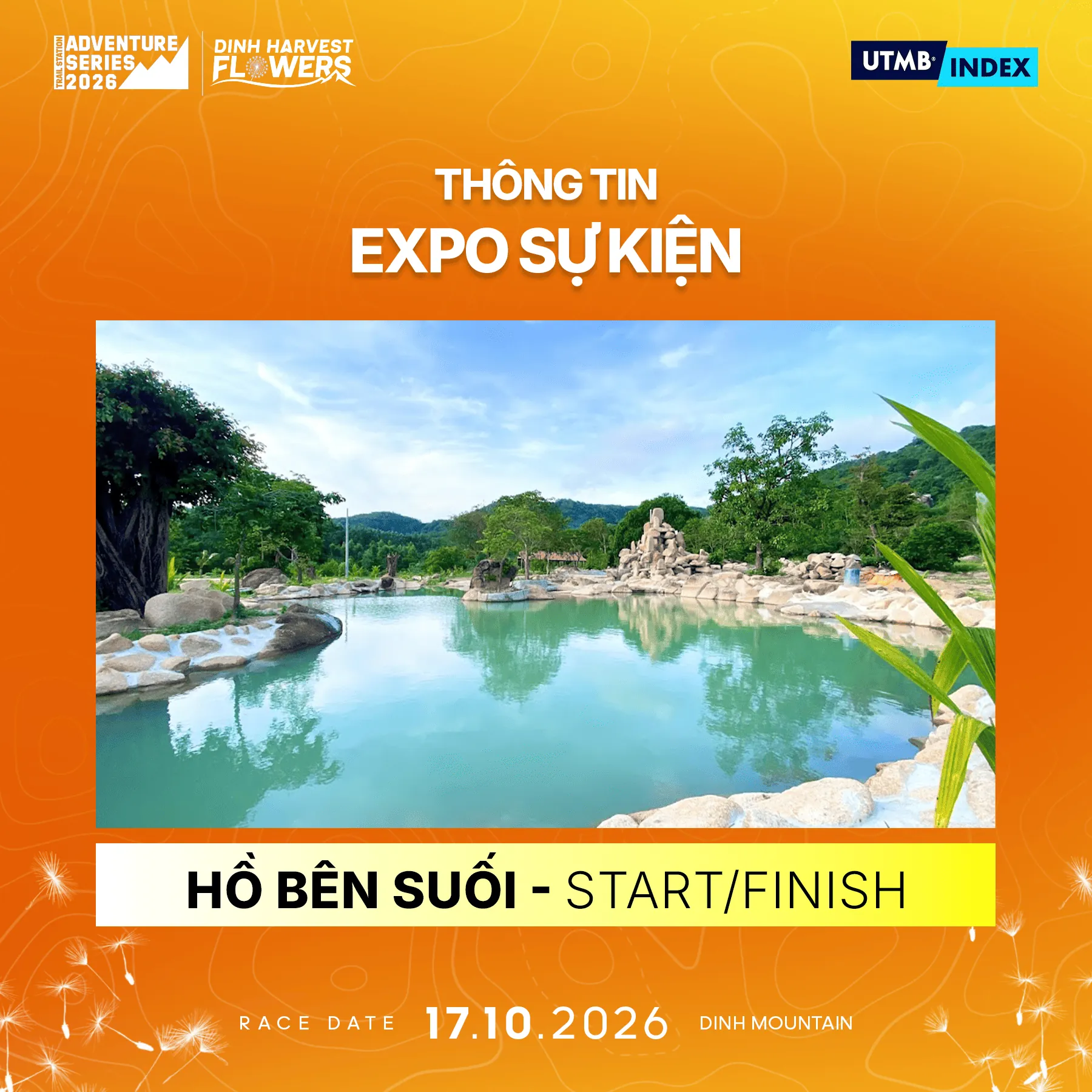 Địa điểm Expo, xuất phát và về đích Hồ Bên Suối; hình tham khảo mùa 2026